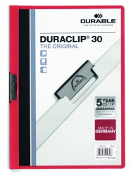 Durable Skoroszyt Zaciskowy A4 Duraclip Original 30 Czerowny 220003