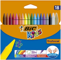 Kredki Kids Plastidecor Świecowe Pudełko 18szt Bic
