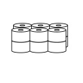 Papier toaletowy Evolution Flesz 180 mm 1-warstwowy szary 12 szt