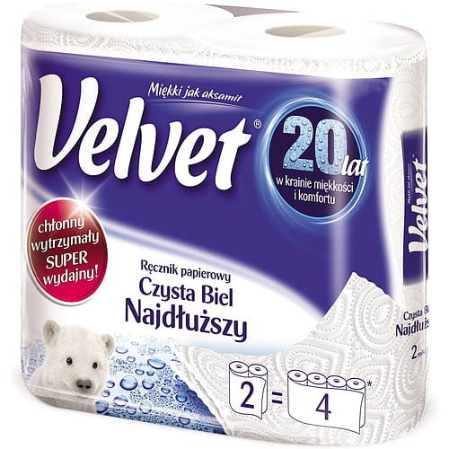 Ręczniki w roli celulozowe VELVET Najdłuższy