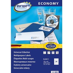 Etykiety uniwersalne Economy Europe100 by Avery Zweckform, A4, 100 ark./op., 70 x 37 mm, białe