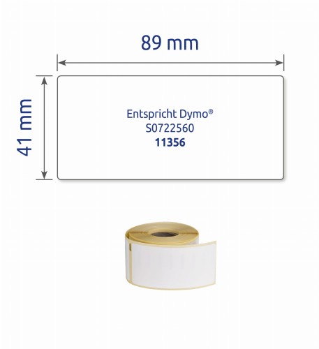 Identyfikatory imienne w rolce do drukarek termicznych, 200etyk./1rolka Avery Zweckform 41x89 mm AS0722560 biały