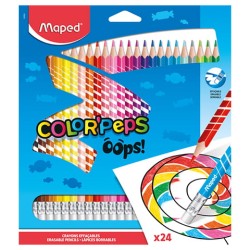 Kredki Colorpeps Oops Ścieralne Z Gumką Trójkątne 24 Szt Pud 832824