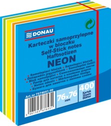 Kostka Samoprzylepna Donau, 76x76mm, 1x400 Kart., Neon-Pastel, Mix Niebieski