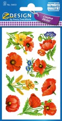 Naklejki Z-Design z kwiatami - maki 3/8/24 - papierowe