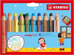 STABILO kredki Woody 3w1 10kol. etui z temperówką