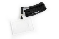 Argo Holder identyfikator z taśmą czarną 50szt wymiar wew. 90x56 mm