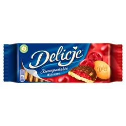 Ciastka Delicje Szampańskie, 147 G, Wiśniowe