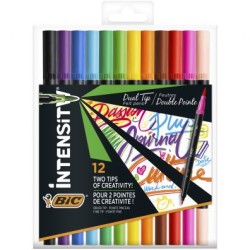 BIC Flamastry 12kol Intensity Dual Tip  Etui