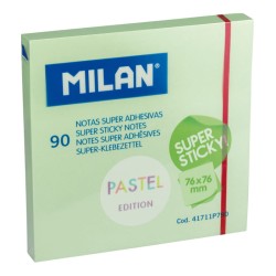 Milan Karteczki samoprzylepne SUPER STICKY PASTEL 76x76 op. 90 szt. zielone
