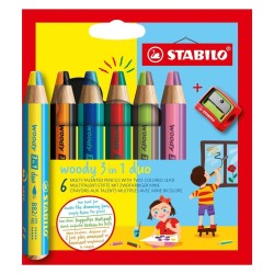 STABILO Kredki Woody DUO 6szt. etui z temperówką