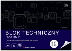 Blok techniczny czarny A4 10 kartek Interdruk ABLTA4C