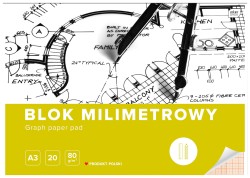 Blok z papieru milimetrowego A3 20 kartek Interdruk BLMIA3