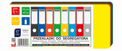 Przekładki Do Segregatora 240x105 50 Sztuk Mix Interdruk Przdosemix