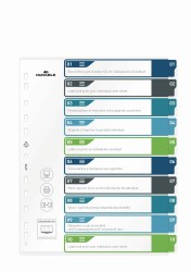 Durable Przekładki A4+ 10 części, 1-10 kolorowe indeksy z przezroczystą przednią okładką PP
