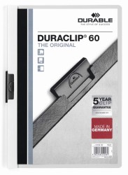 Durable Skoroszyt zaciskowy DURACLIP 60k A4 biały 5szt.