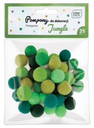 Interdruk Pompony do dekoracji 35szt. JUNGLE