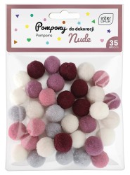 Interdruk Pompony do dekoracji 35szt. NUDE