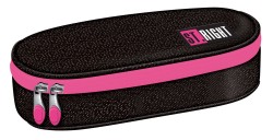 Piórnik saszetka usztywniona z wewnętrzną klapką PC1 BLACK GLITTER  ST.RIGHT