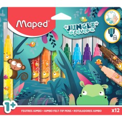 Maped Flamastry Jumbo Jungle Fever 12 szt pud. z zaw. (12)