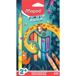 Maped Kredki Jumbo Jungle Fever trójkątne 12 szt pud. z zaw. (12)
