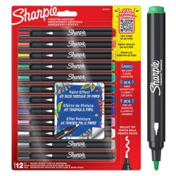 SHARPIE  Markery akrylowe kredowe  z efektem farbki  12 kolorów 