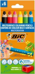 BIC MULTICREATION KREDKI 3w1 GRUBE TRÓJKĄTNE 6 KOL +TEMPERÓWKA