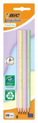 Ołówek BIC Evolution Pastelowy  HB bez gumki  5szt. 