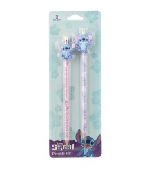 DISNEY FASHION - OŁÓWKI Z GUMOWĄ NAKŁADKĄ 2 SZT. BLISTER WZÓR 3 - STITCH PASTEL /12/