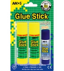 Klej w sztyfcie AMOS blister 22 g  x 2 szt. + 8 g Magic
