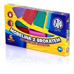 Modelina z brokatem 6 kolorów Astra 304109001