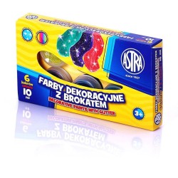 Farby dekoracyjne z brokatem 6 kolorów Astra 301116001