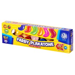 Farby plakatowe 12+1 kolorów 20ml Astra 301115005