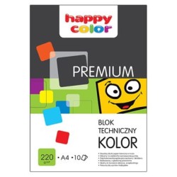 Blok techniczny A4 kolor 220g 10 ark. Premium HAPPY COLOR
