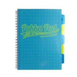 Pukka Pad Kołozeszyt PROJECT BOOK NEON DOTS A4 100k KRATKA NIEBIESKI