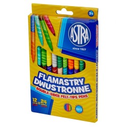Flamastry dwustronne Astra 12 szt./24 kolory   314118001