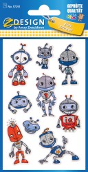 Brokatowe naklejki Z-Design - roboty 1/9/9 - foliowe z brokatem
