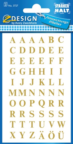 Naklejki Z Design - Litery (30pt/7,5mm) - złote 2/60/120 - folia