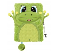Pamiętnik z kłódką 3D "włochacz" A5, 96k   HAPPY FROG MY LITTLE FRIEND 