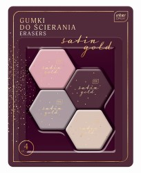 Interdruk Gumka do ścierania 4szt SATIN GOLD