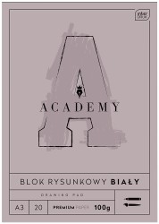 Interdruk Blok rysunkowy A3 20kartek 100g ACADEMY