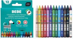 Interdruk Kredki grafionowe 12kol.+1 BEBE Kids