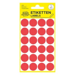 Avery Zweckform Kółka do zaznaczania kolorowe; 96 etyk. 18 mm czerwone 