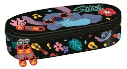 Piórnik saszetka usztywniona z wewnętrzną klapką STITCH BLACK ALOHA