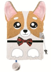 Pamiętnik z kłódką 3D "włochacz" A5 96 kartek MY LITTLE FRIEND, CORGI