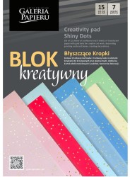 Galeria Papieru Blok A4 mix kartonów i kalki BŁYSZCZĄCE KROPKI  15 ark./op.
