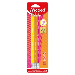Maped Ołówek z gumką Neon HB 3 szt.