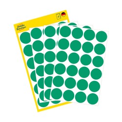Kółka do zaznaczania Ø 18 mm, zielone etykiety papierowe, etykiety okrągłe z trwałym klejem, etykiety do oznaczenia 96 etyk. / op., Avery 3006