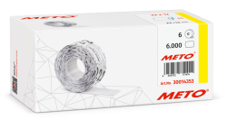Etykiety cenowe w rolce do metkownicy jednorzędowej 22 x 12 mm, białe cenówki, metki METO M30014353