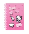 HELLO KITTY - KOŁOBRULION A5 /100 K/SILIKONOWA OKŁADKA Z PINSAMI-PLASTIKOWA SPIRALA/KRATKA/ - WZÓR 1 - PINK 1 /24/